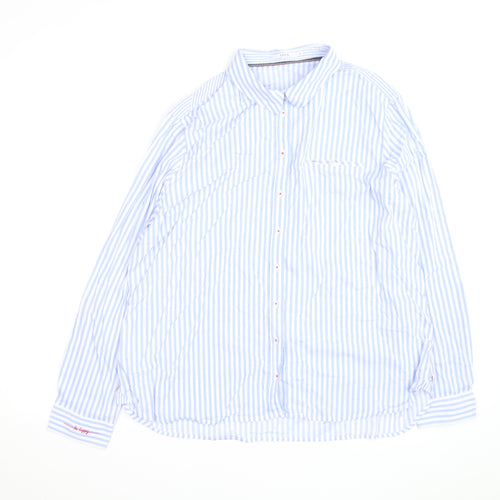 Cecil Men’s Blue White Striped Button-Up Long Sleeve Shirt XL