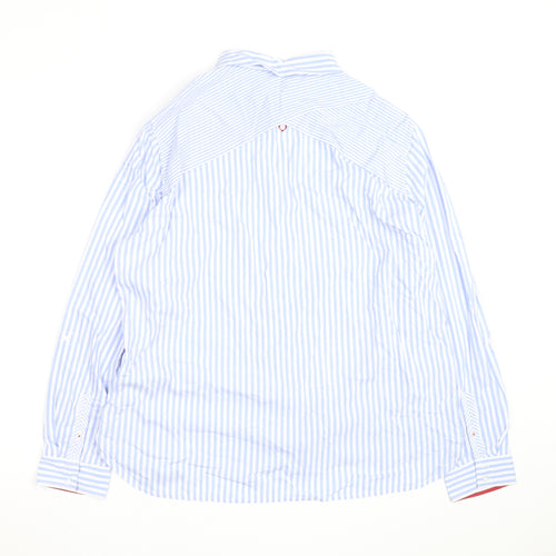 Cecil Men’s Blue White Striped Button-Up Long Sleeve Shirt XL