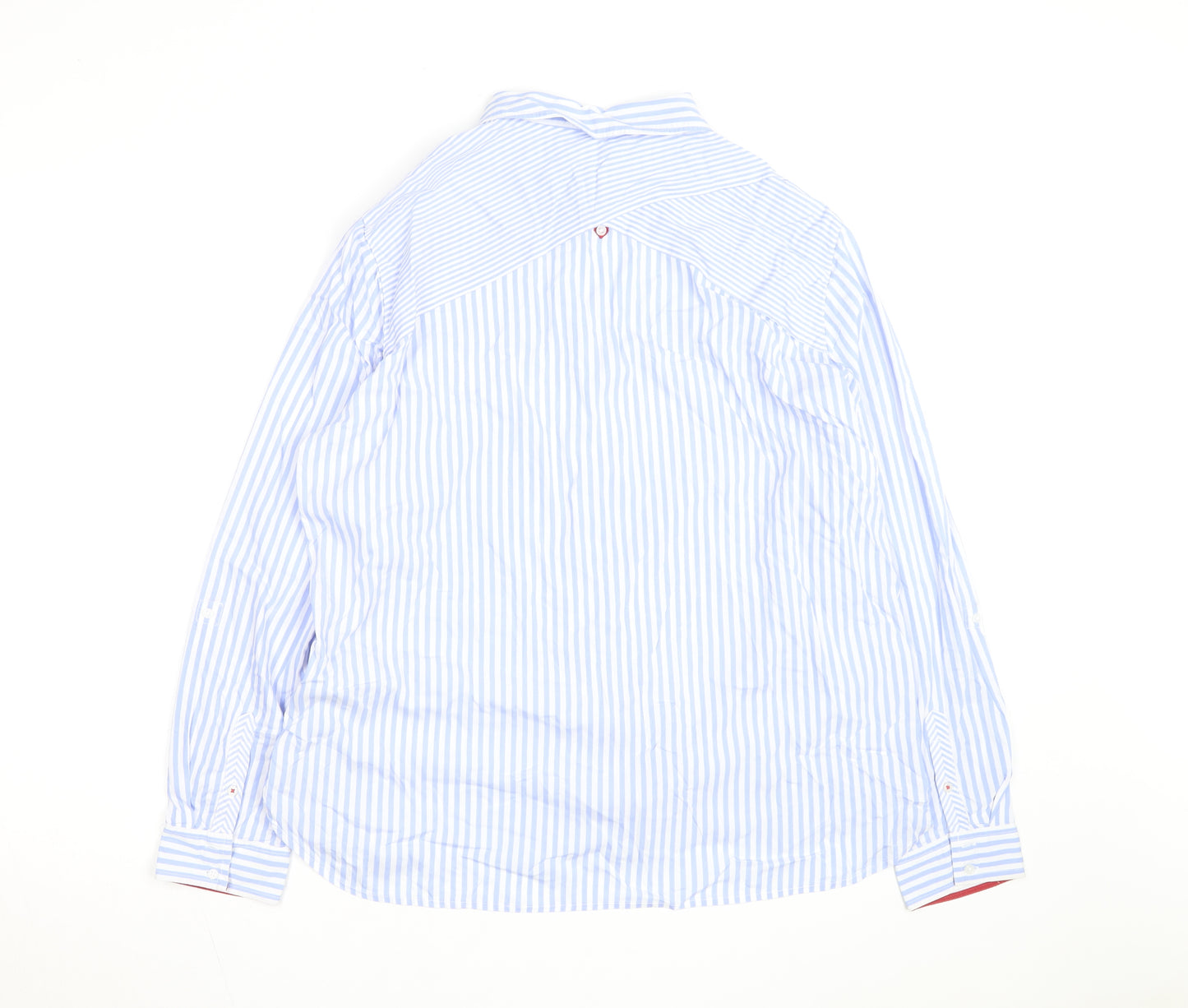 Cecil Men’s Blue White Striped Button-Up Long Sleeve Shirt XL