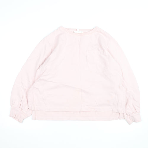 Marks and Spencer Per Una Women's Pink Cotton Pullover Sweatshirt Size 14