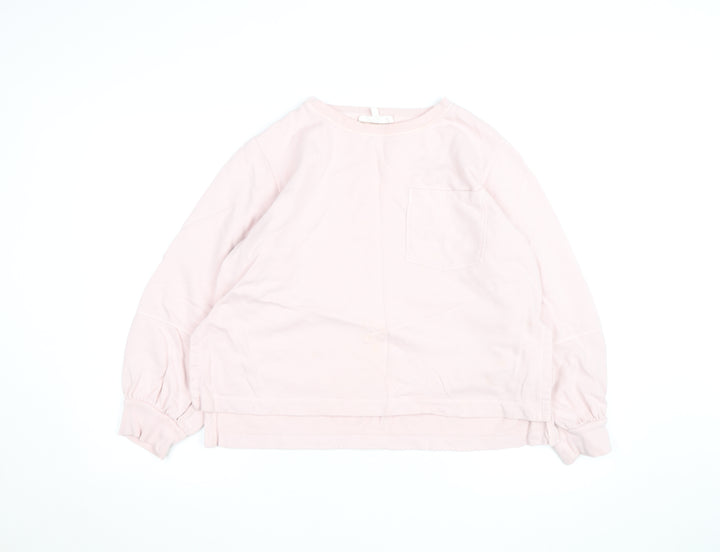 Marks and Spencer Per Una Women's Pink Cotton Pullover Sweatshirt Size 14