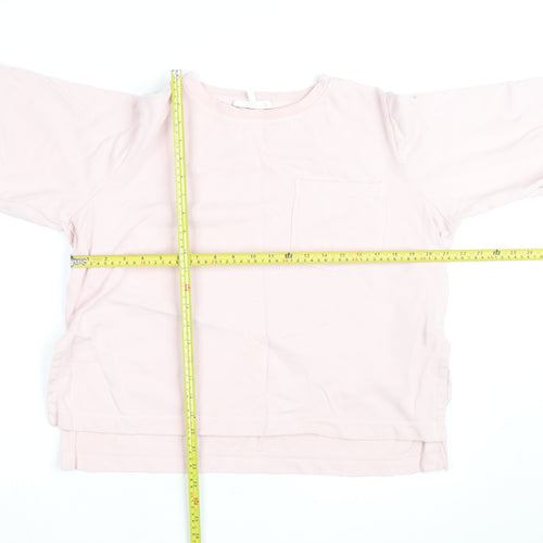 Marks and Spencer Per Una Women's Pink Cotton Pullover Sweatshirt Size 14