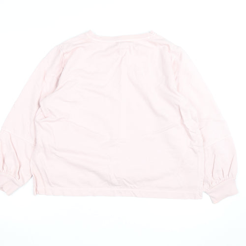 Marks and Spencer Per Una Women's Pink Cotton Pullover Sweatshirt Size 14