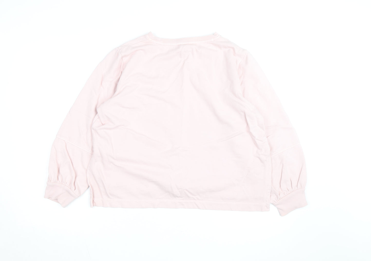 Marks and Spencer Per Una Women's Pink Cotton Pullover Sweatshirt Size 14