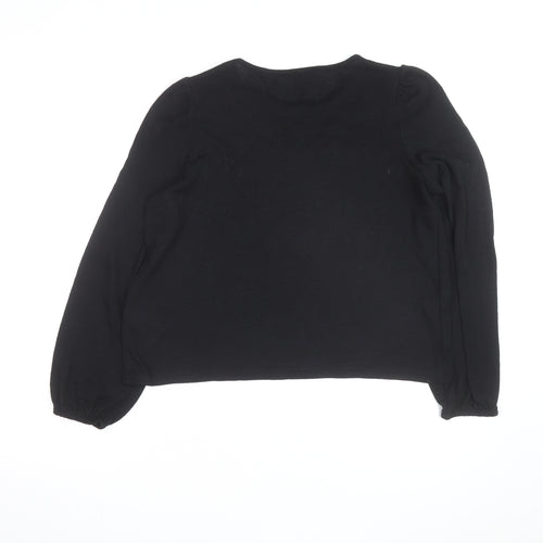 New Look Women Black Floral Embroidered Pullover Jumper M