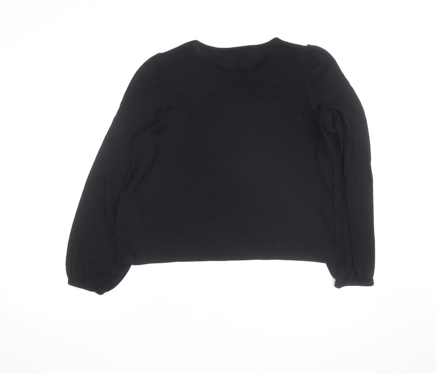 New Look Women Black Floral Embroidered Pullover Jumper M