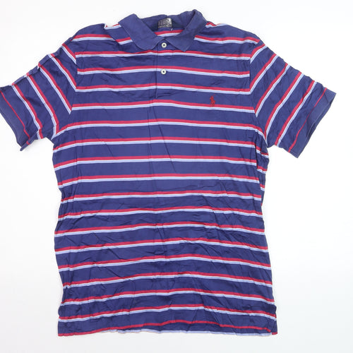 Ralph Lauren Polo Golf Men's Blue Striped Cotton Polo Shirt M