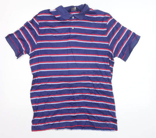 Ralph Lauren Polo Golf Men's Blue Striped Cotton Polo Shirt M