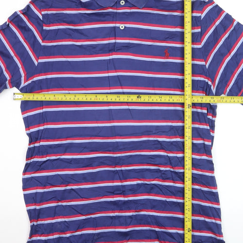 Ralph Lauren Polo Golf Men's Blue Striped Cotton Polo Shirt M