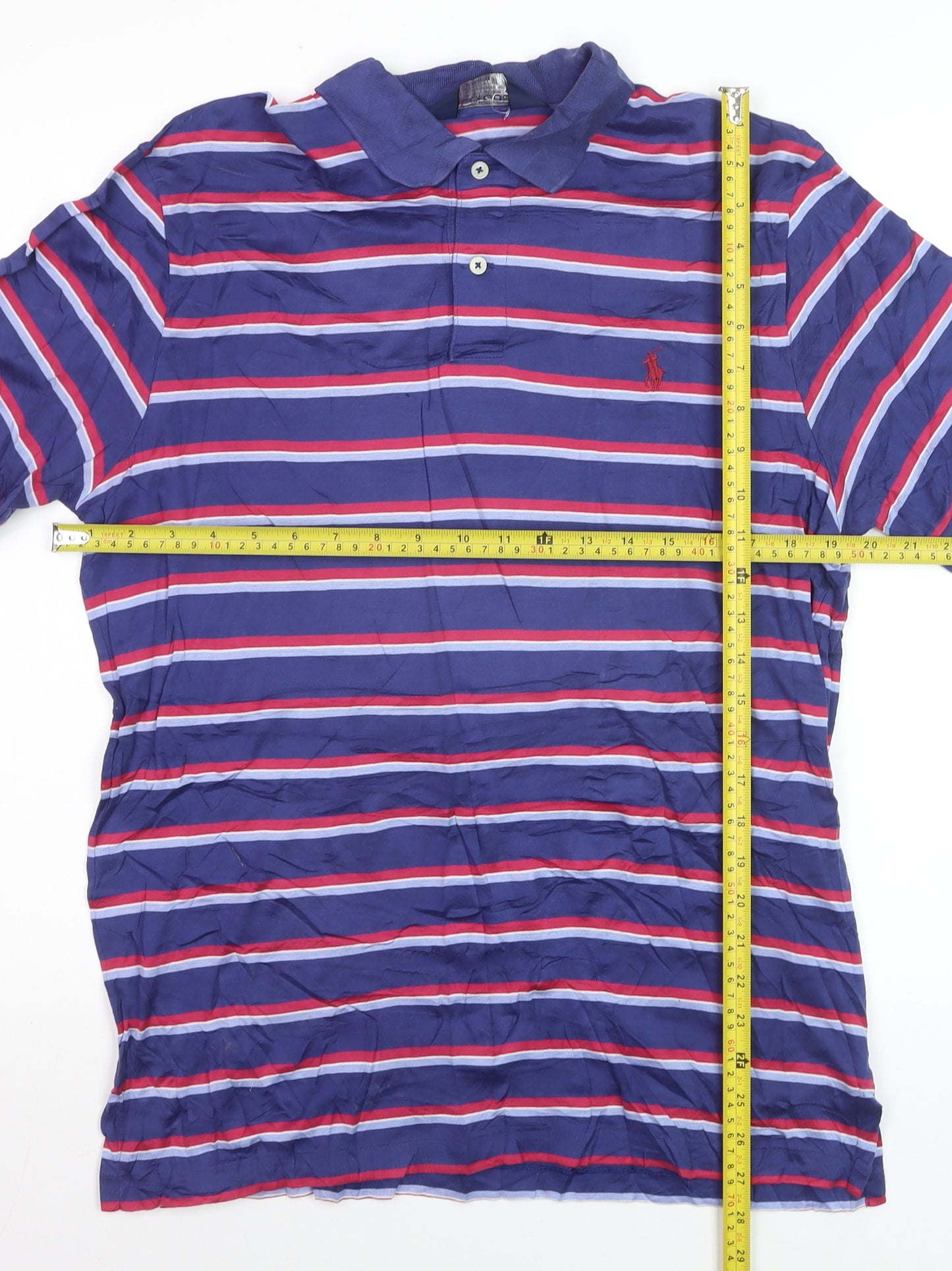 Ralph Lauren Polo Golf Men's Blue Striped Cotton Polo Shirt M