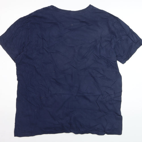 Adidas Men's Blue XL Sports Graphic Cotton T-Shirt