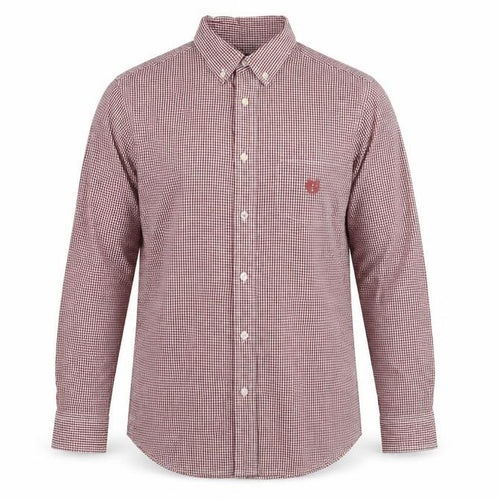 Chaps Men's Red Check Slim Fit Long Sleeve Dress Shirt Size S