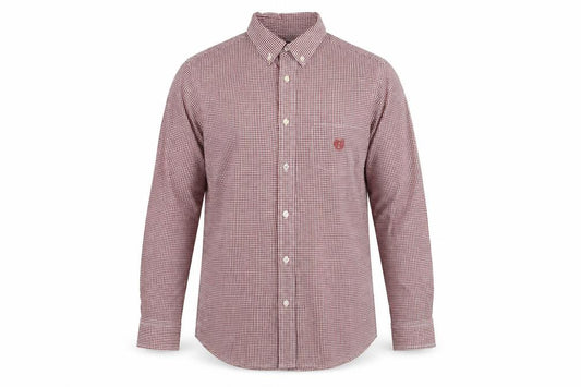 Chaps Men's Red Check Slim Fit Long Sleeve Dress Shirt Size S