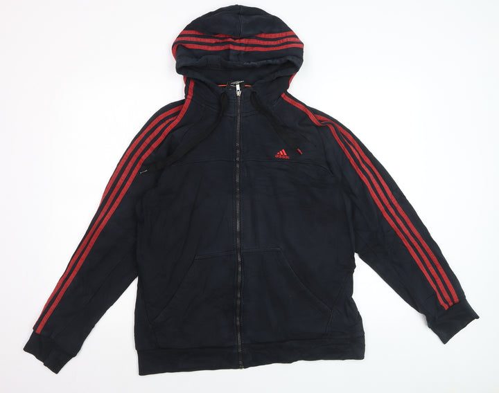 Adidas Men's Black Full Zip Hoodie L Sports Essentials