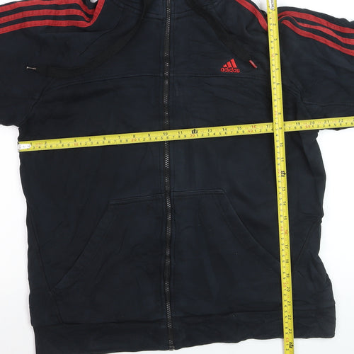 Adidas Men's Black Full Zip Hoodie L Sports Essentials