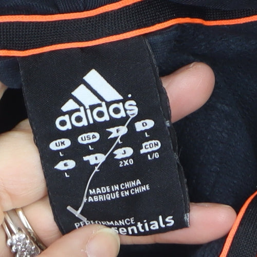 Adidas Men's Black Full Zip Hoodie L Sports Essentials
