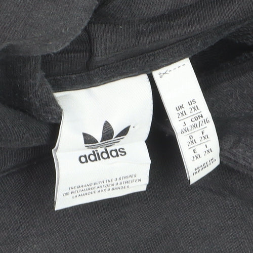 Adidas Men's Black 2XL Pullover Hoodie Cotton Fleece Sweatshirt