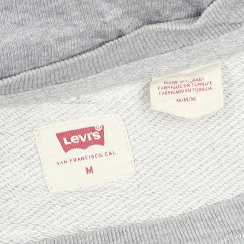 Levi's Men's Grey Logo Pullover Sweatshirt M Crew Neck Cotton