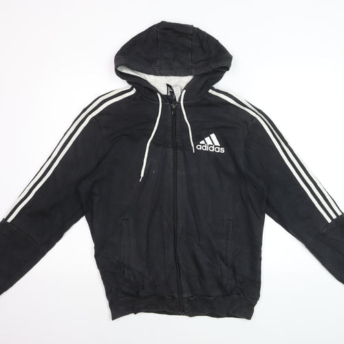 Adidas Men’s Black Full Zip Hoodie Medium Sports Fleece