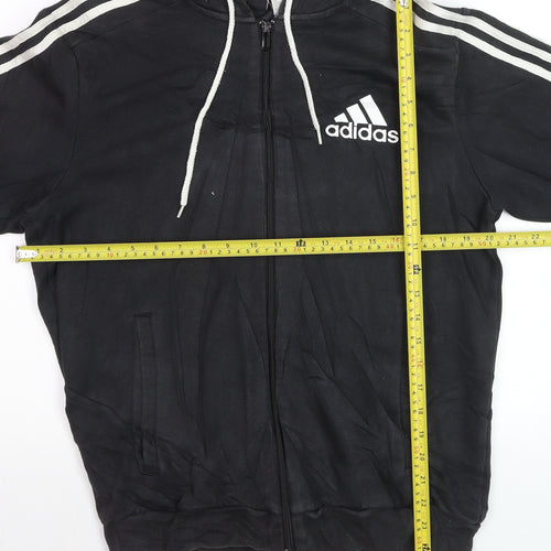 Adidas Men’s Black Full Zip Hoodie Medium Sports Fleece