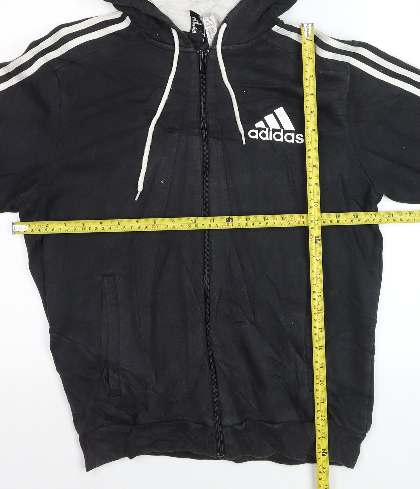 Adidas Men’s Black Full Zip Hoodie Medium Sports Fleece