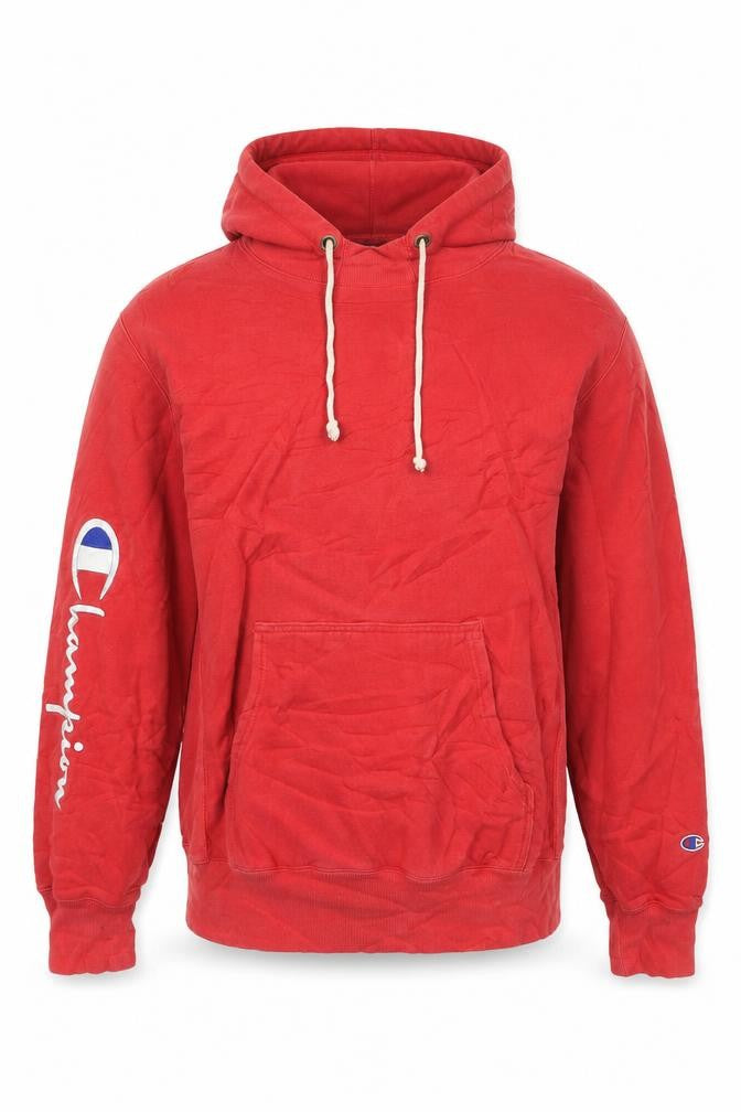 Front view of Champion Men's Red XL Reverse Weave Pullover Hoodie