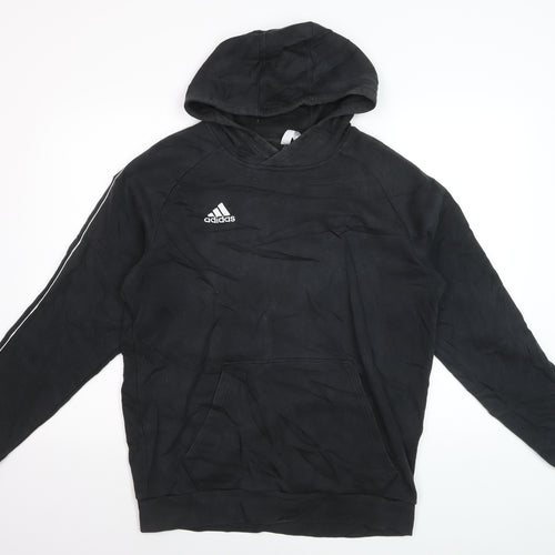 Adidas Men's Black Pullover Hoodie L Sports Fleece Sweatshirt