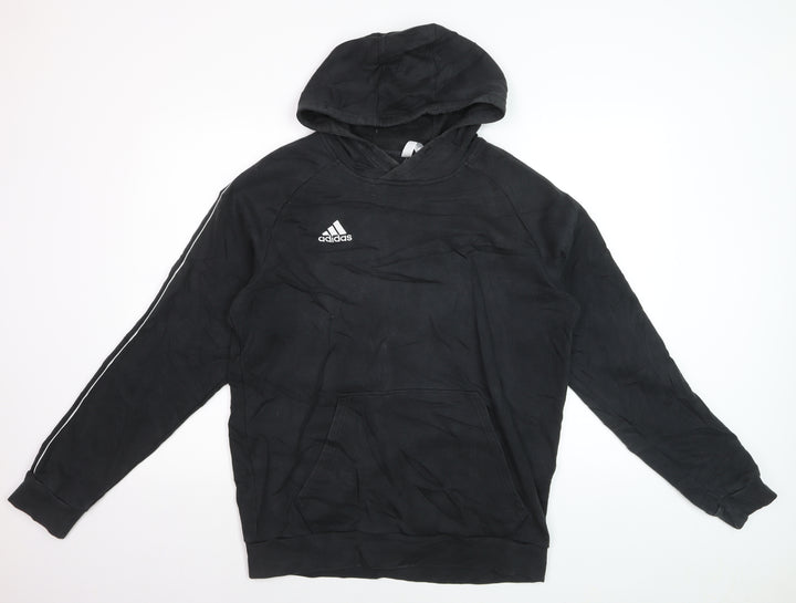 Adidas Men's Black Pullover Hoodie L Sports Fleece Sweatshirt