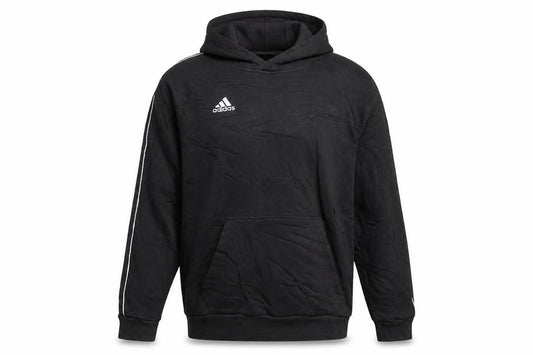 Front view of Adidas Men's Black Pullover Hoodie L Sports Fleece Sweatshirt