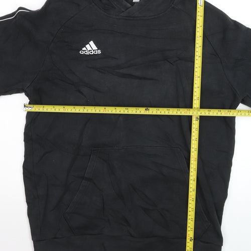 Adidas Men's Black Pullover Hoodie L Sports Fleece Sweatshirt