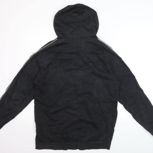 Adidas Men's Black Pullover Hoodie L Sports Fleece Sweatshirt