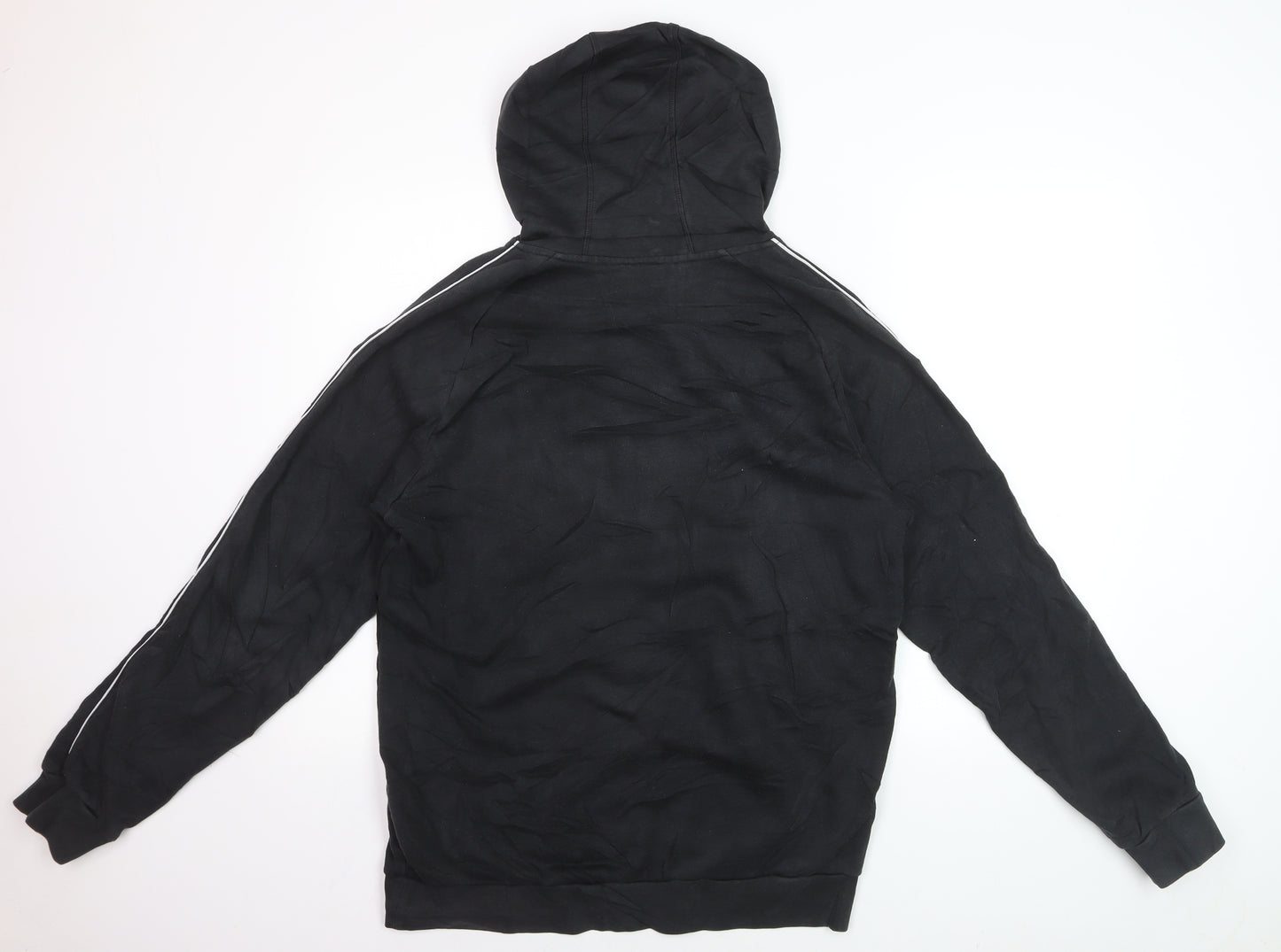Adidas Men's Black Pullover Hoodie L Sports Fleece Sweatshirt