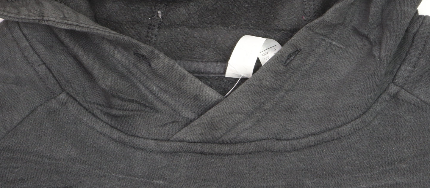 Adidas Men's Black Pullover Hoodie L Sports Fleece Sweatshirt