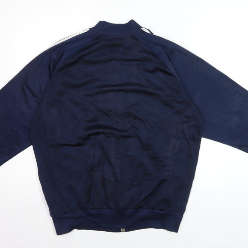 Adidas Men's Blue Medium Track Jacket Full Zip Classic Windbreaker