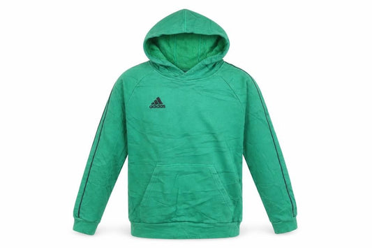 Adidas Boys Green Pullover Hoodie 13-14 Years Cotton Blend Casual