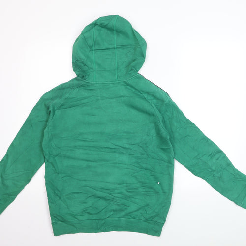 Adidas Boys Green Pullover Hoodie 13-14 Years Cotton Blend Casual