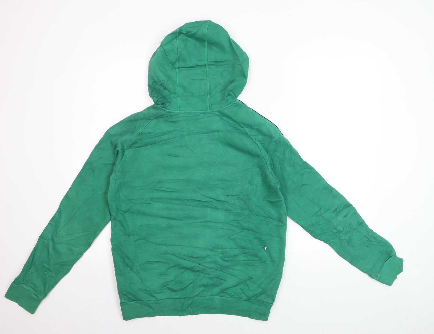 Adidas Boys Green Pullover Hoodie 13-14 Years Cotton Blend Casual