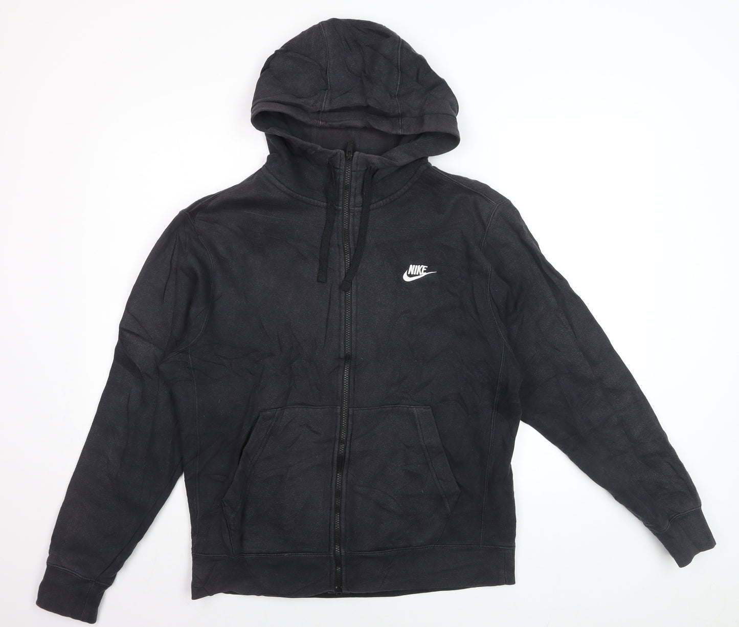 Nike Men’s Black Full Zip Hoodie Size M Regular Fleece Sportswear