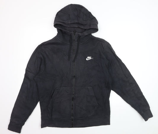 Nike Men’s Black Full Zip Hoodie Size M Regular Fleece Sportswear