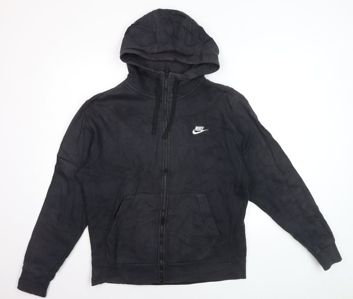 Nike Men’s Black Full Zip Hoodie Size M Regular Fleece Sportswear