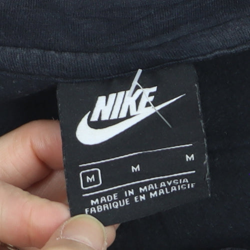 Nike Men’s Black Full Zip Hoodie Size M Regular Fleece Sportswear