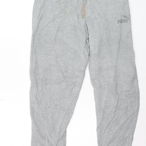 Puma Men's Grey Jogger Trousers Size L Elastic Waist Activewear