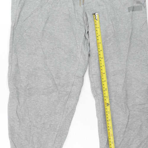Puma Men's Grey Jogger Trousers Size L Elastic Waist Activewear