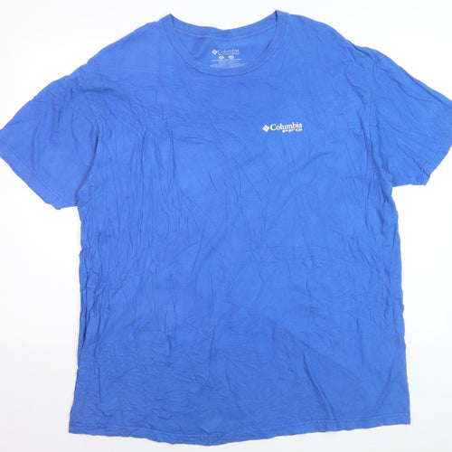 Columbia Men's Blue 2XL Cotton Graphic Fishing T-Shirt
