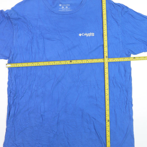 Columbia Men's Blue 2XL Cotton Graphic Fishing T-Shirt