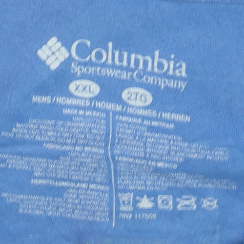 Columbia Men's Blue 2XL Cotton Graphic Fishing T-Shirt