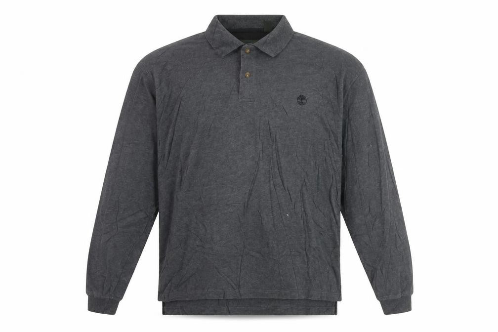 Front view of Timberland Men's Grey Cotton Long Sleeve Collared Shirt XL