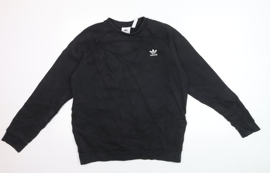 Adidas Men's Black Crew Neck Pullover Sweatshirt Size M