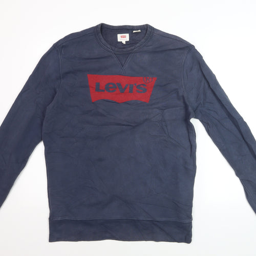 Levi's Men's Blue Crew Neck Cotton Pullover Sweatshirt M