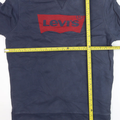 Levi's Men's Blue Crew Neck Cotton Pullover Sweatshirt M